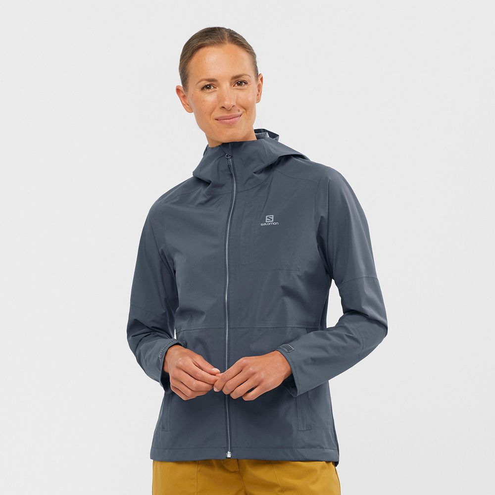 Salomon Singapore Womens Jackets - OUTRACK WATERPROOF 2.5L Dark Gery | 46371-TKFI